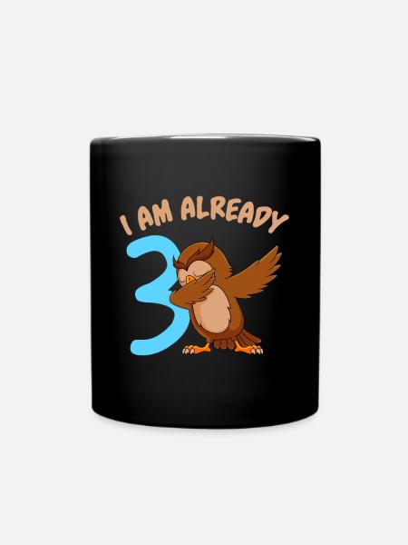 3. Geburtstag ich bin schon 3 Jahre - Tasse einfarbig - Schwarz