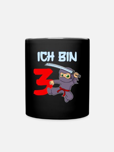 Ich bin 3 Jahre 3. Geburtstag Junge - Tasse einfarbig - Schwarz