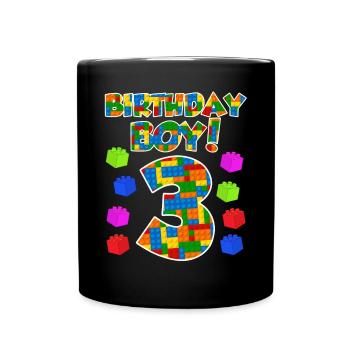 3rd birthday boy 3 years - Full Colour Mug - black - Front