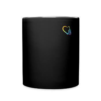 Double Bass Heart Contrabass Double Bassist Musici - Full Colour Mug - black - Front
