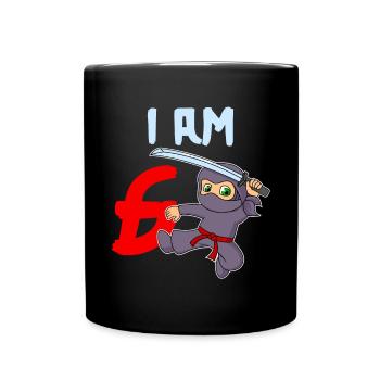 Ich bin 6 Jahre 6. Geburtstag - Tasse einfarbig - Schwarz - Vorne