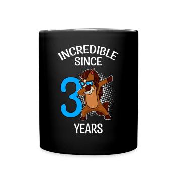 Unbelievable for 3 years 3rd birthday - Full Colour Mug - black - Front