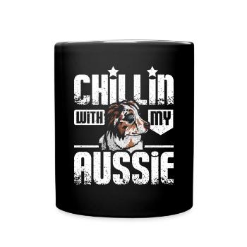 Chillin with my aussie - Tasse einfarbig - Schwarz - Vorne