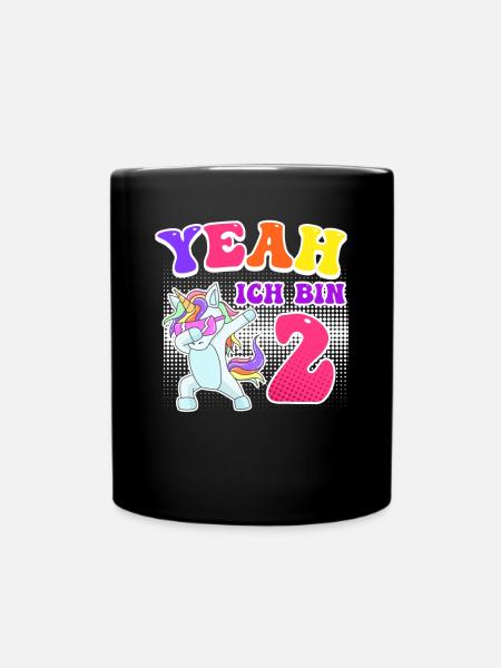 2. Geburtstag Mädchen 2 Jahre - Tasse einfarbig - Schwarz