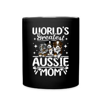 World's greatest Aussie mom - Tasse einfarbig - Schwarz - Vorne