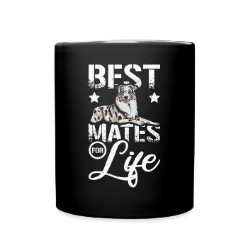 Best mates for life aussie australian shepherd - Full Colour Mug - black - Front