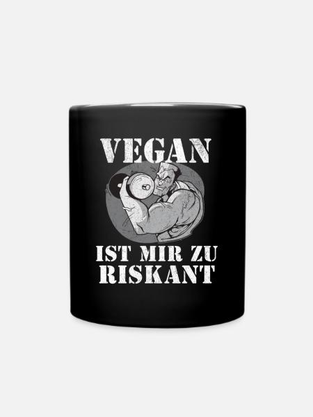 Bodybuilding Fitness Gym Sport Vegan Workout - Tasse einfarbig - Schwarz