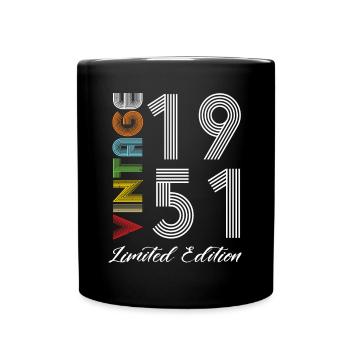 Vintage 1951 Vintage Geburtstag Retro Vintage - Tasse einfarbig - Schwarz - Vorne