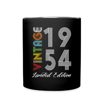 Vintage 1954 Vintage Birthday Retro Vintage - Full Colour Mug - black - Front