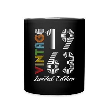 Vintage 1963 Vintage Geburtstag Retro Vintage - Tasse einfarbig - Schwarz - Vorne