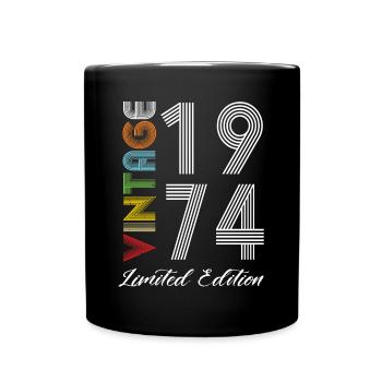 Vintage 1974 Vintage Geburtstag Retro Vintage - Tasse einfarbig - Schwarz - Vorne