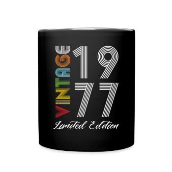 Vintage 1977 Vintage Geburtstag Retro Vintage - Tasse einfarbig - Schwarz - Vorne
