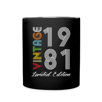 Vintage 1981 Vintage Geburtstag Retro Vintage - Tasse einfarbig - Schwarz - Vorne