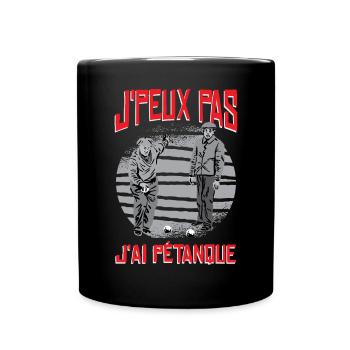 Ich habe Petanque - Tasse einfarbig - Schwarz - Vorne