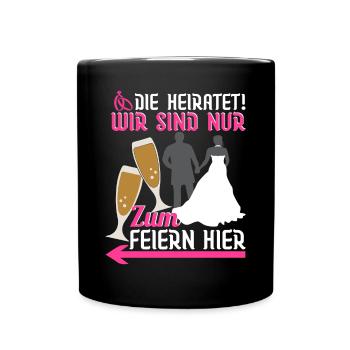 Junggesellinnenabschied Trauzeugin Brautjungfern - Tasse einfarbig - Schwarz - Vorne