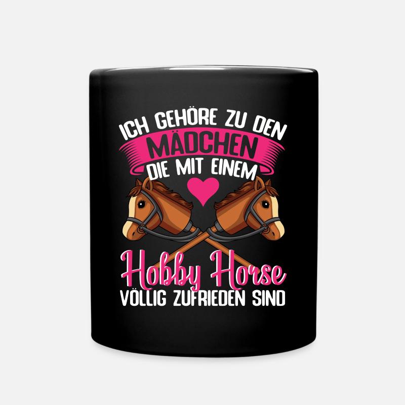 Hobby Horse Pferd Reiterin - Tasse einfarbig - Schwarz