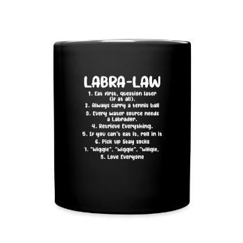 Labrador Hund Hunde Hunderasse Geschenk - Tasse einfarbig - Schwarz - Vorne