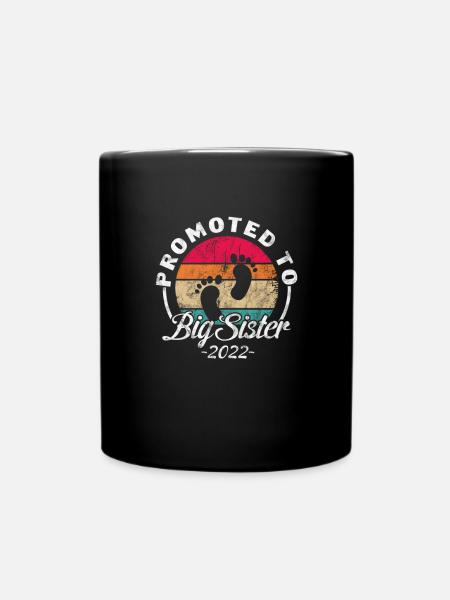 Große Schwester Bruder Geschwister Geschenk - Tasse einfarbig - Schwarz