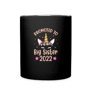 Große Schwester - Tasse einfarbig - Schwarz - Vorne
