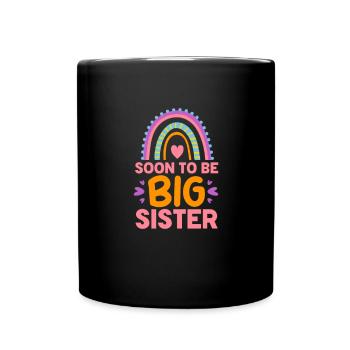 Große Schwester - Tasse einfarbig - Schwarz - Vorne