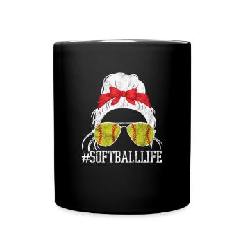 Softball - Tasse einfarbig - Schwarz - Vorne