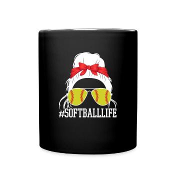 Softball Spieler Baseball Sport Pitcher Geschenk - Tasse einfarbig - Schwarz - Vorne