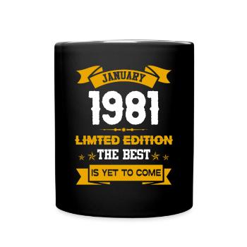 Janvier 1981 Cadeau d’anniversaire - Mug uni - noir - Devant