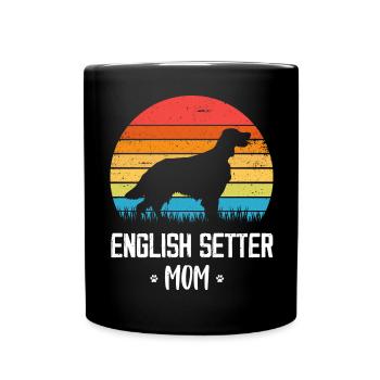 English Setter Mama Retro Vintage - Tasse einfarbig - Schwarz - Vorne