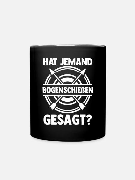 Bogen Bogenschütze Bogensport Bogenschießen - Tasse einfarbig - Schwarz