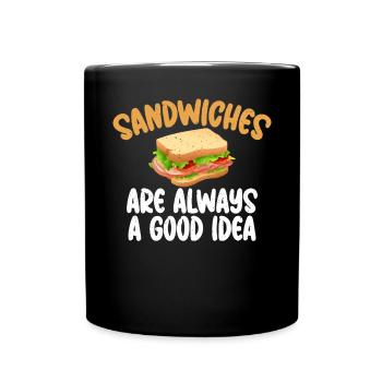 Sandwich Lover Gift - Full Colour Mug - black - Front