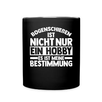Bogen Bogenschütze Bogensport Bogenschießen - Tasse einfarbig - Schwarz - Vorne