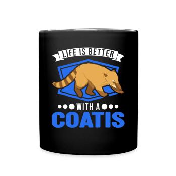La vie est meilleure avec un coati - Mug uni - noir - Devant