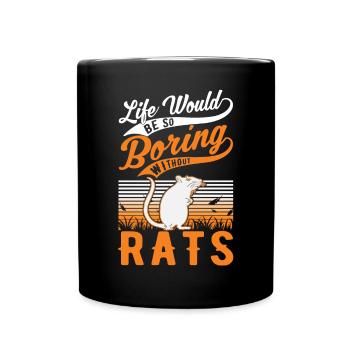 Rat Gift Domestic Rat Rat Owner - Full Colour Mug - black - Front