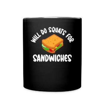 Sandwich Lover Gift - Full Colour Mug - black - Front