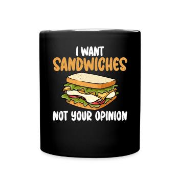 Sandwich Lover Gift - Full Colour Mug - black - Front
