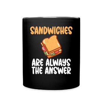 Sandwich Lover Gift - Full Colour Mug - black - Front