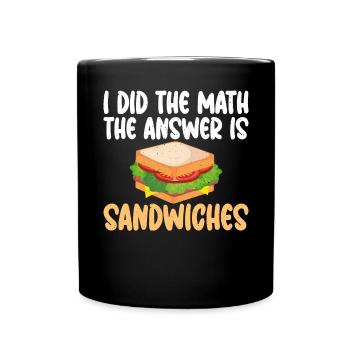 Sandwich Lover Gift - Full Colour Mug - black - Front