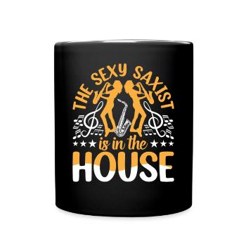 Le saxophoniste sexy est dans la maison - Saxophoniste Musi - Mug uni - noir - Devant