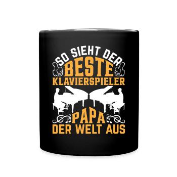 So sieht der beste Klavierspieler aus - Klavierspi - Tasse einfarbig - Schwarz - Vorne