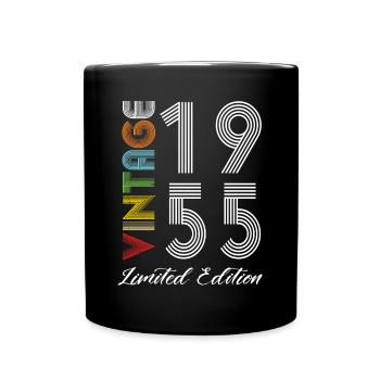 Vintage 1955 Vintage Geburtstag Retro Vintage - Tasse einfarbig - Schwarz - Vorne