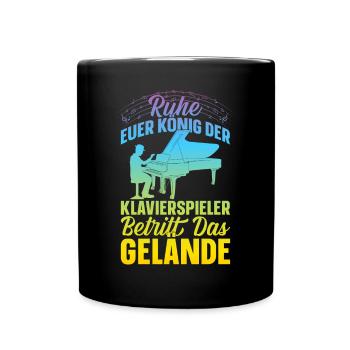 Klavier Spieler Pianisten - Lustige Klavierspieler - Tasse einfarbig - Schwarz - Vorne