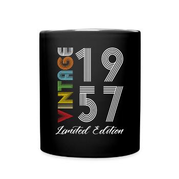 Vintage 1957 Vintage Birthday Retro Vintage - Full Colour Mug - black - Front