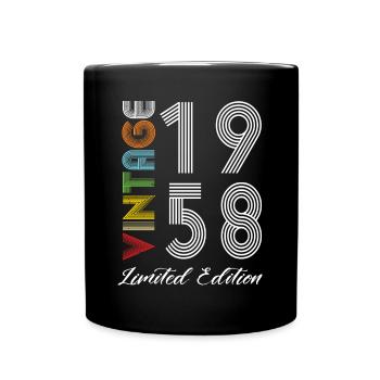 Vintage 1958 Vintage Geburtstag Retro Vintage - Tasse einfarbig - Schwarz - Vorne