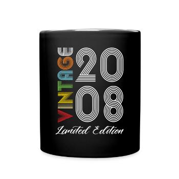 Vintage 2008 Vintage Geburtstag Retro Vintage - Tasse einfarbig - Schwarz - Vorne
