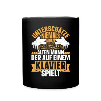 Klavierspieler Großvater Pianist Klavierspieler Op - Tasse einfarbig - Schwarz - Vorne