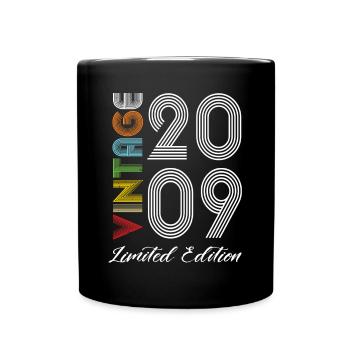 Vintage 2009 Vintage Geburtstag Retro Vintage - Tasse einfarbig - Schwarz - Vorne