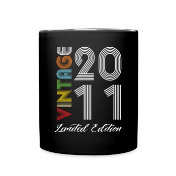 Millésime 2011 Vintage Anniversaire Rétro Vintage - Mug uni - noir - Devant
