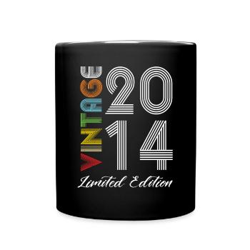 Vintage 2014 Vintage Geburtstag Retro Vintage - Tasse einfarbig - Schwarz - Vorne