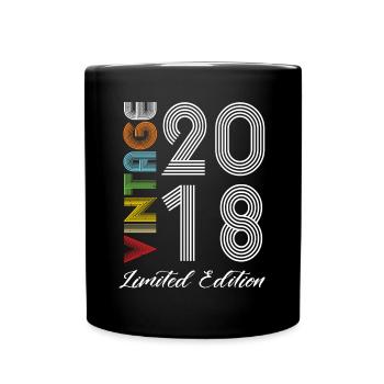 Vintage 2018 Vintage Birthday Retro Vintage - Full Colour Mug - black - Front