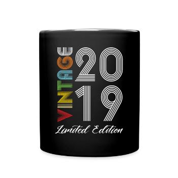 Vintage 2019 Vintage Birthday Retro Vintage - Full Colour Mug - black - Front